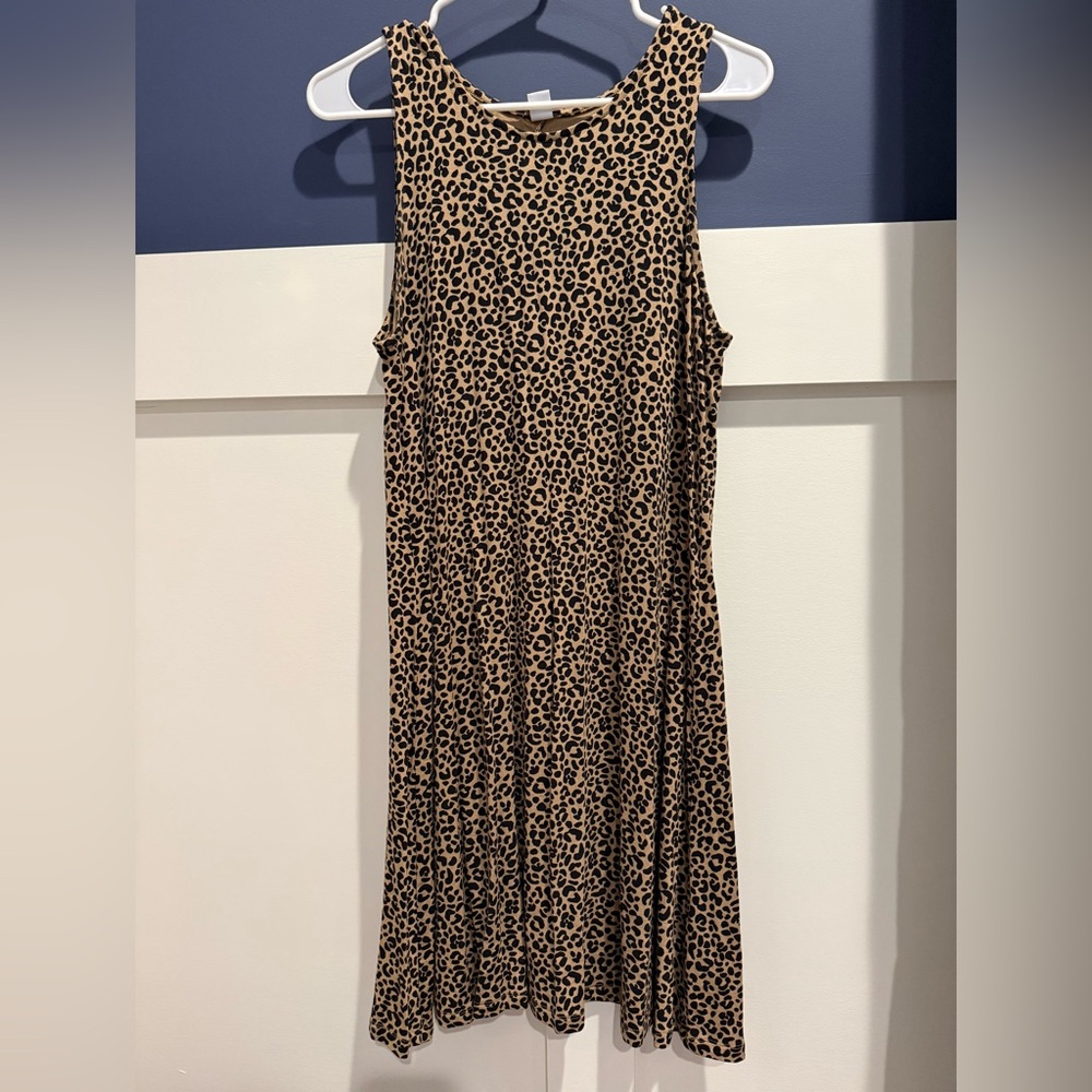 Old Navy Leopard Print Midi Dress like new Size L